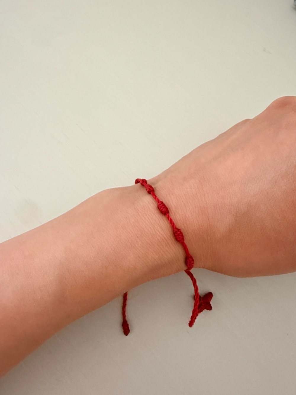 Handmade Red Cross Bracelet Christian Faith Jewelry